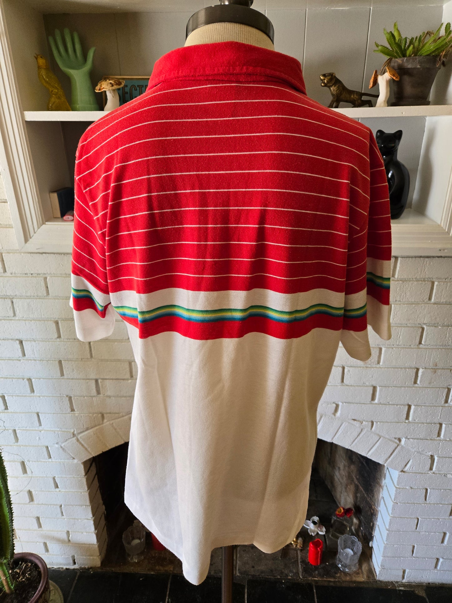 Vintage Short Sleeve Striped Polo Shirt by Ocean Pacific