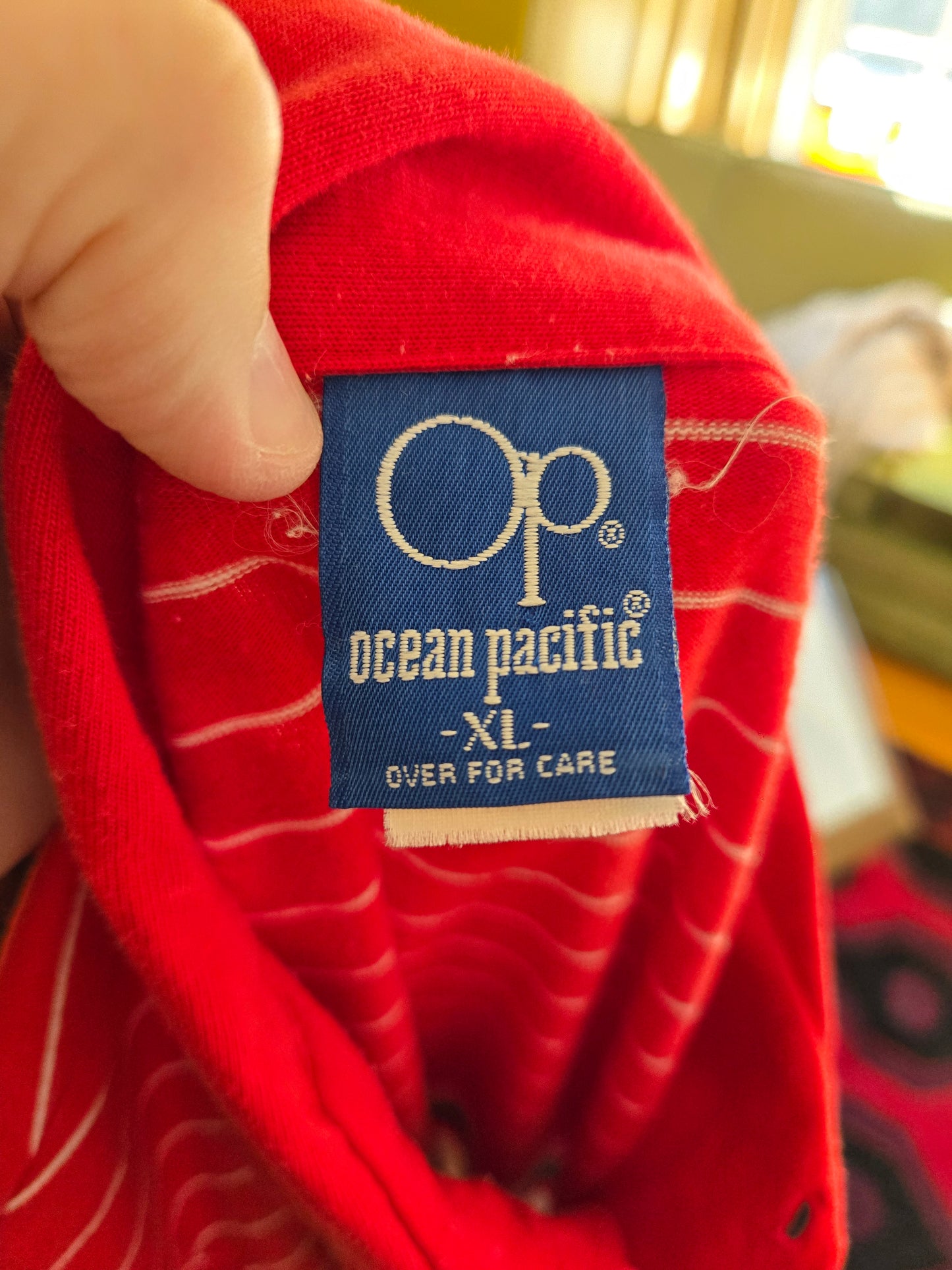 Vintage Short Sleeve Striped Polo Shirt by Ocean Pacific