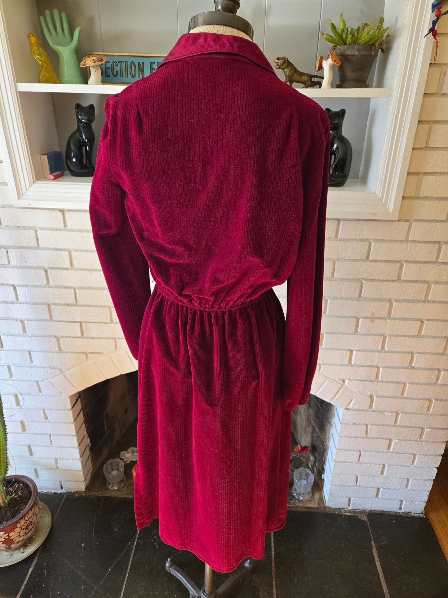 Vintage Long Sleeve Maroon Dress by Non-Stop