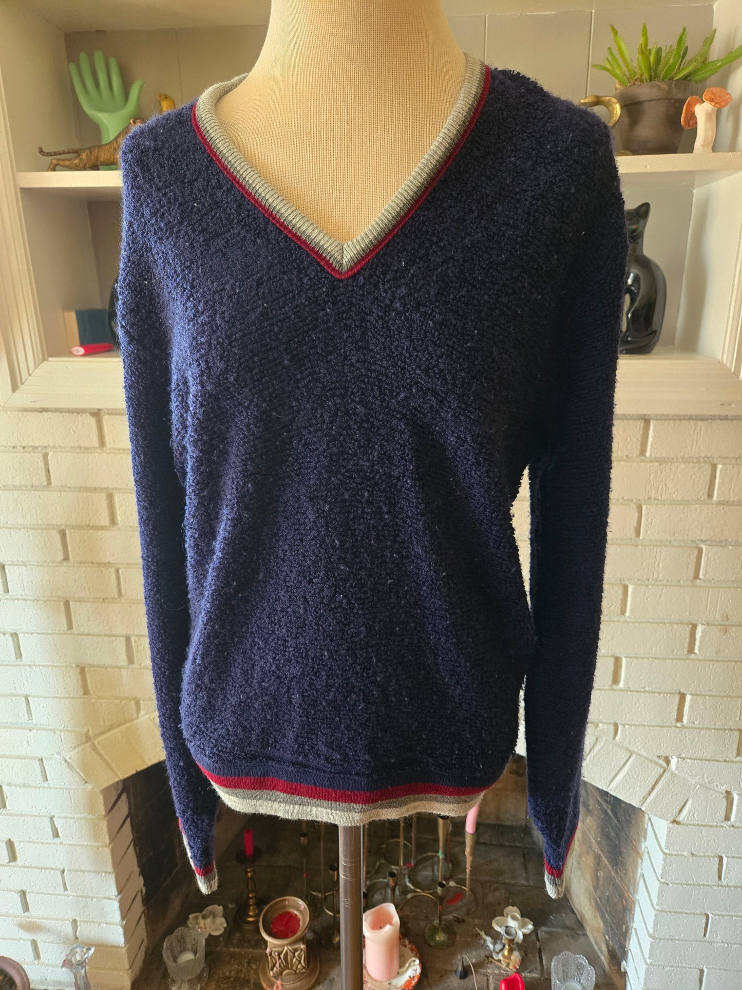 Vintage Long Sleeve Vee Neck Sweater by Carlo Rossi