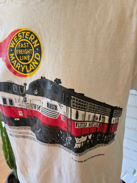 Vintage Western Maryland Train T Shirt by Fruit of the Loom