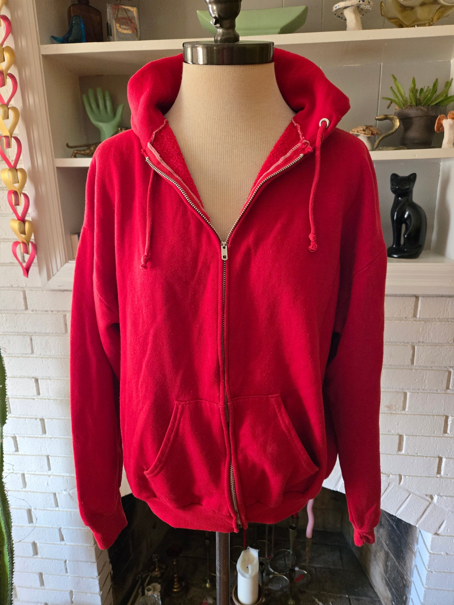 Vintage Red Hoodie Sweatshirt by Sportswear