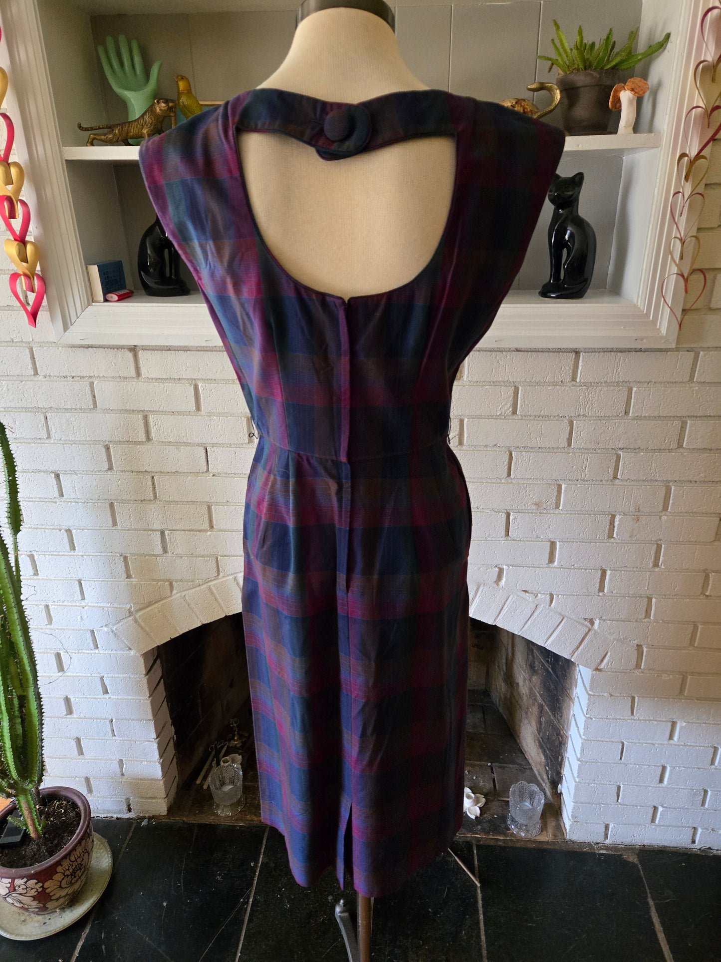 Vintage Sleeveless Plaid Dress by Stephan Ltd.