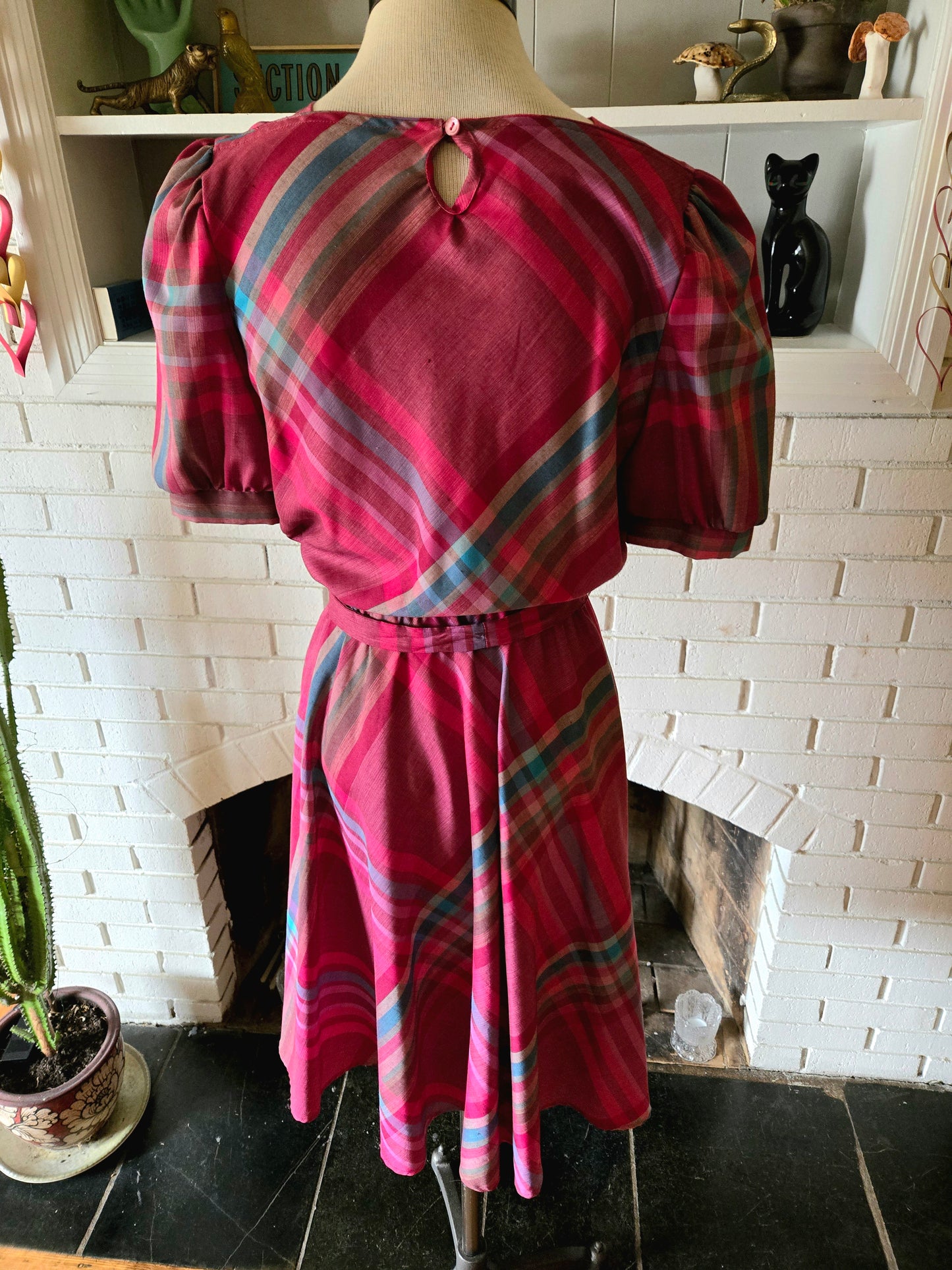 Vintage Short Sleeve Plaid Dress by Eber