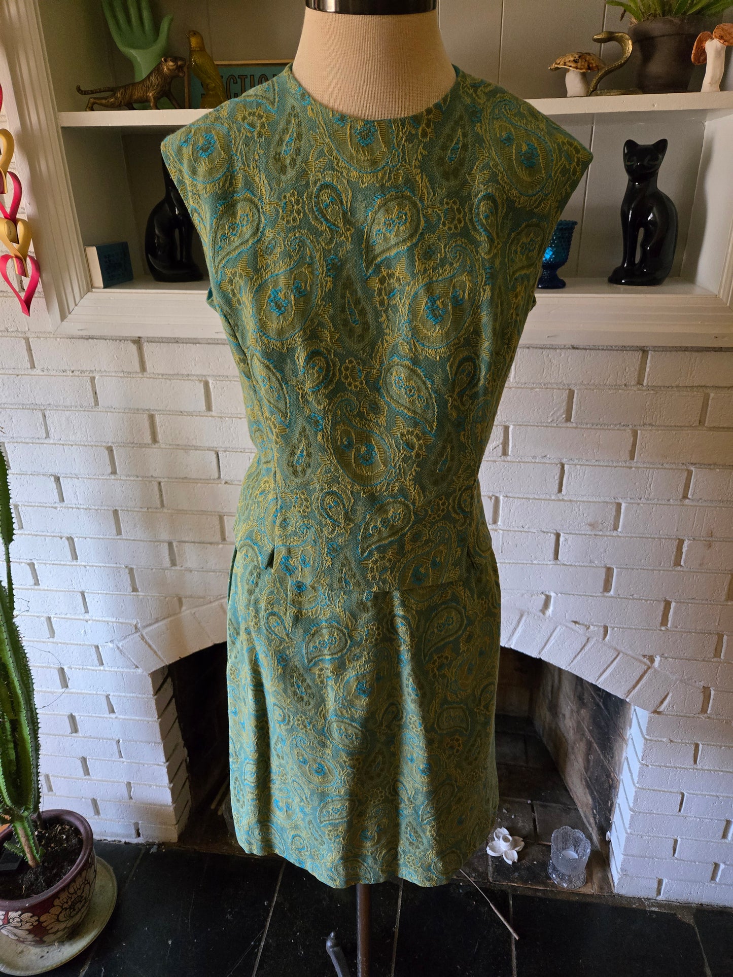 Vintage Two Piece Paisley Skirt Set