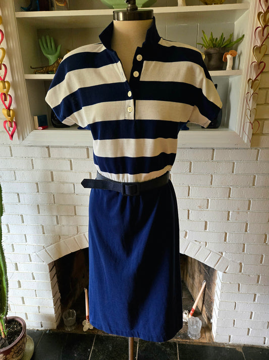 Vintage Short Sleeve Striped Dress by Blondie and Me