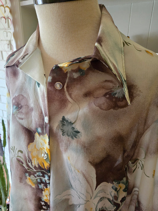 Vintage Long Sleeve Button Down Blouse by Mardi Modes