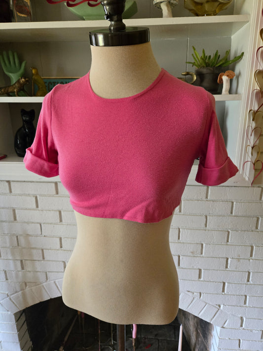 Vintage Short Sleeve Crop Top Blouse from the 90s