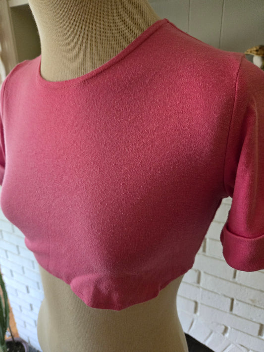 Vintage Short Sleeve Crop Top Blouse from the 90s