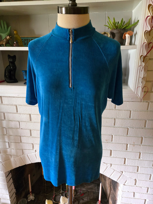 Vintage Short Sleeve Zipper Front Shirt by International Male
