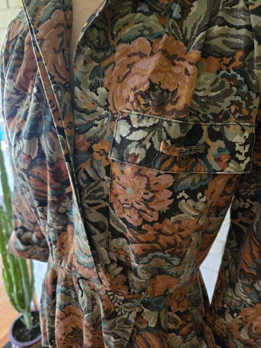 Vintage Long Sleeve Floral Print Dress by S.L. Petites