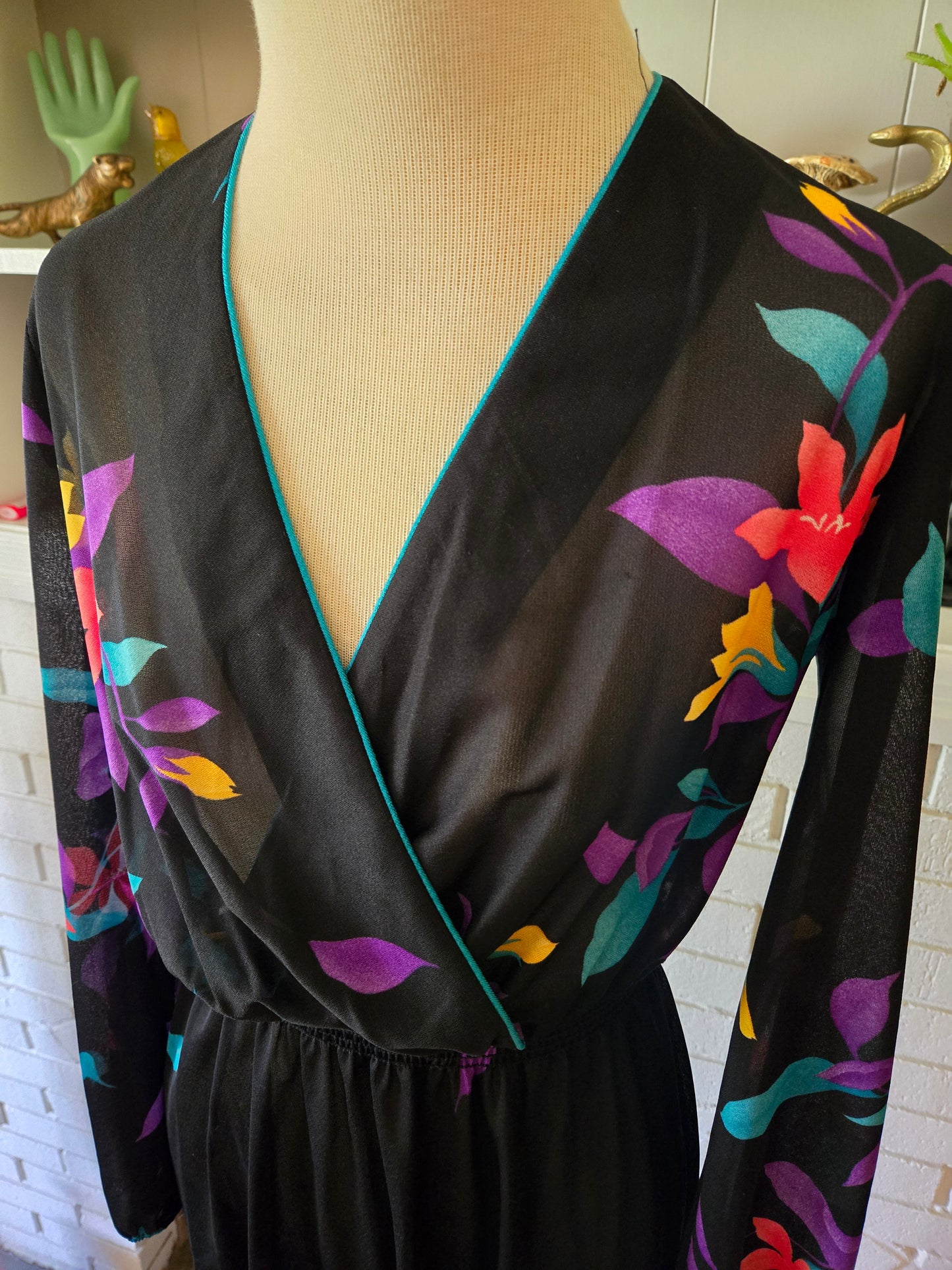 Vintage Long Sleeve Floral Print Dress by PBJ