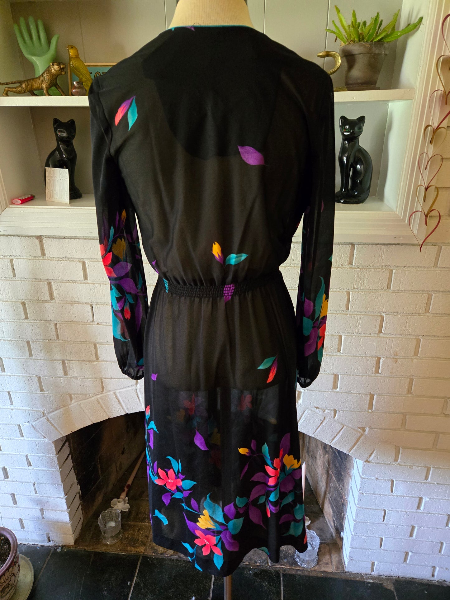 Vintage Long Sleeve Floral Print Dress by PBJ