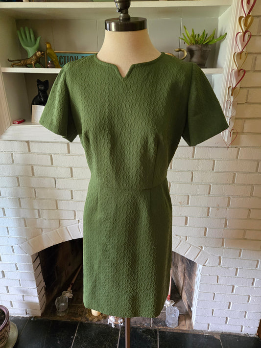 Vintage Short Sleeve Green Dress Handmade by Lucy
