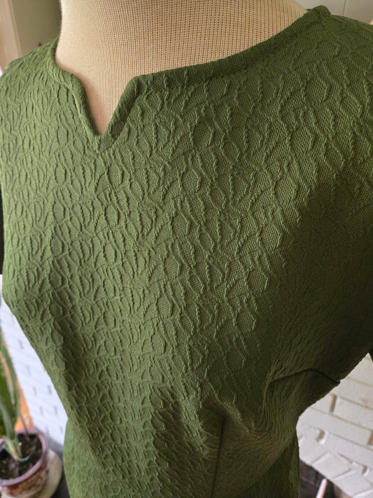 Vintage Short Sleeve Green Dress Handmade by Lucy