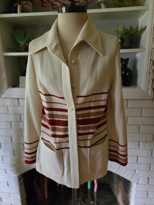 Vintage Long Sleeve Striped Sweater by Butte Knit