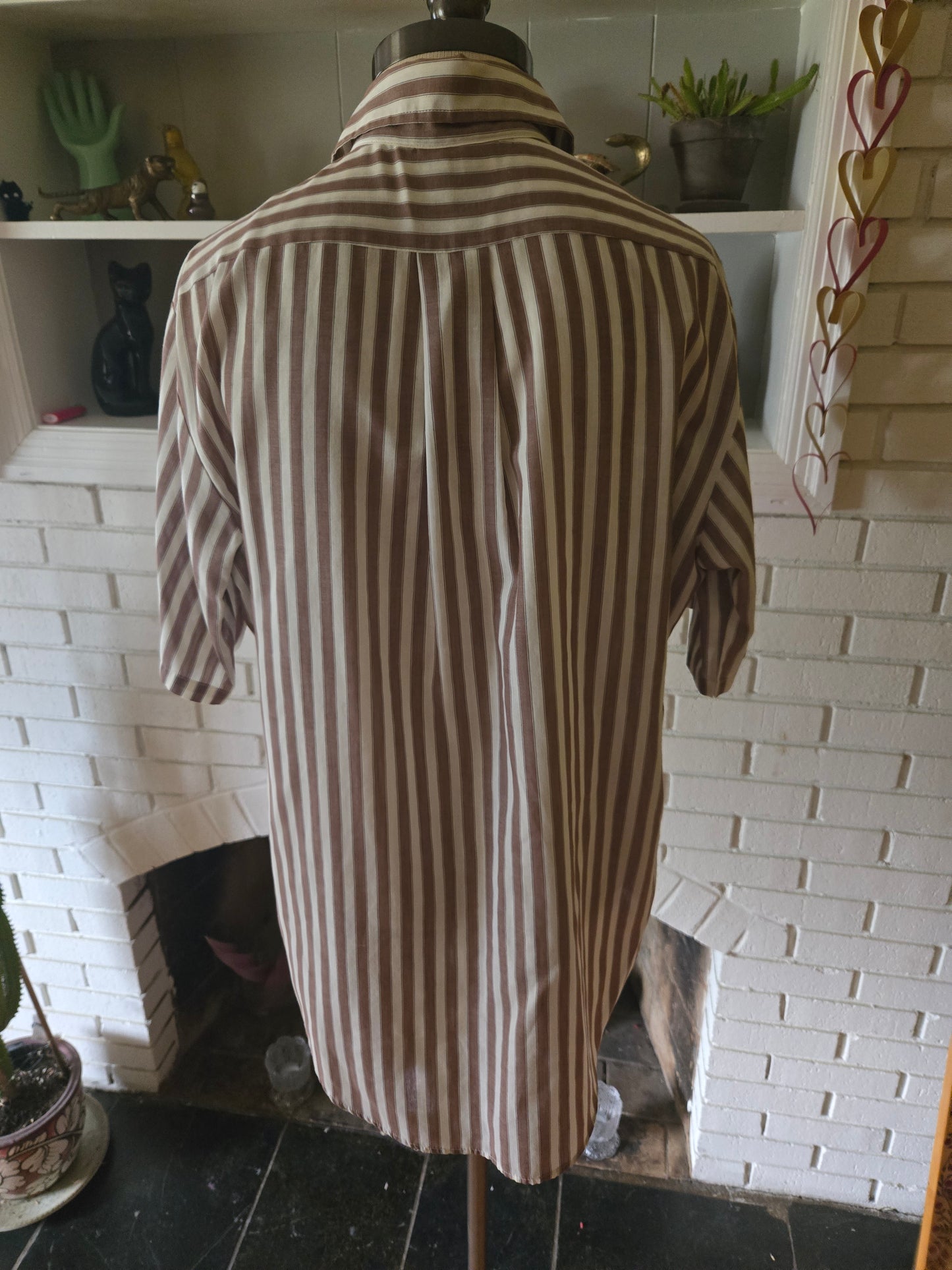 Vintage Short Sleeve Button Down Striped Shirt by Towncraft