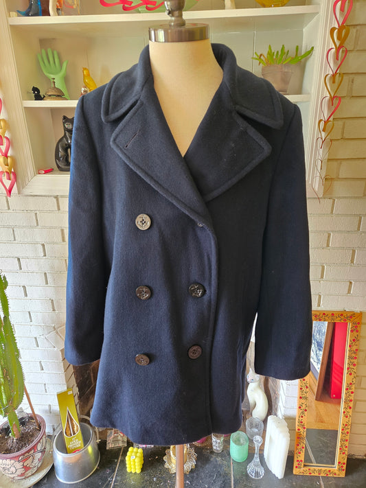 Vintage Wool Blend Pea Coat by Forecaster
