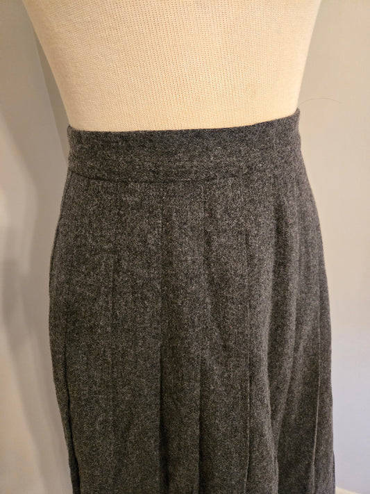 Vintage Gray Wool Pleated Skirt by LL Bean