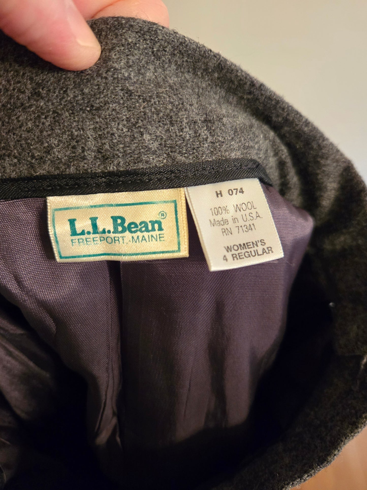 Vintage Gray Wool Pleated Skirt by LL Bean