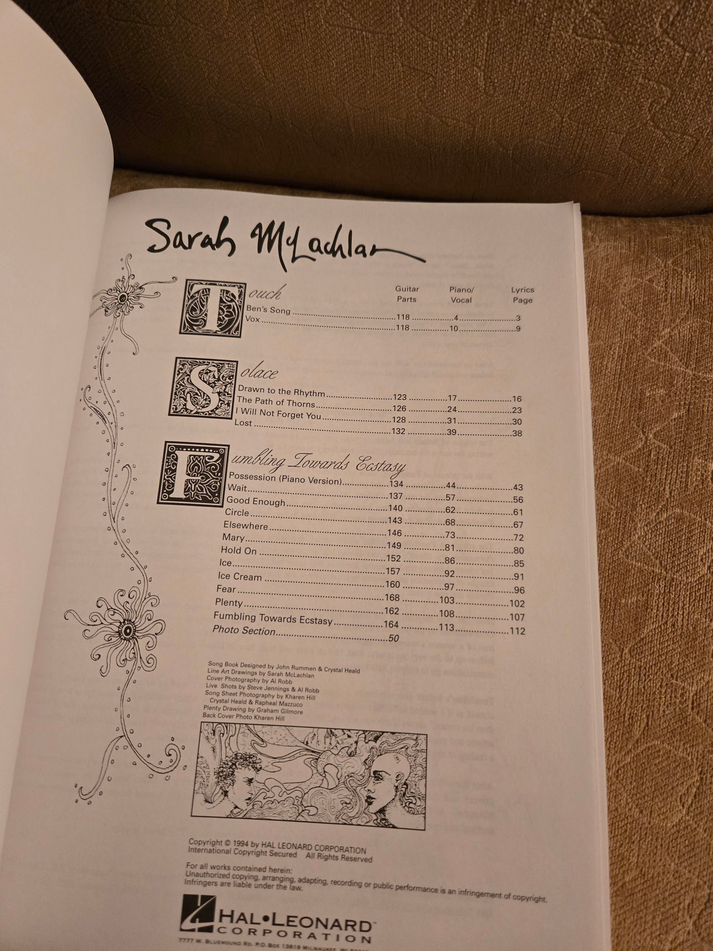 Vintage Sarah McLachlan Songbook 1994