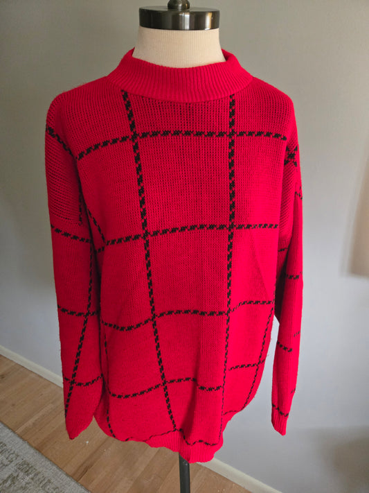 Vintage Long Sleeve Red Sweater by 20th Designs