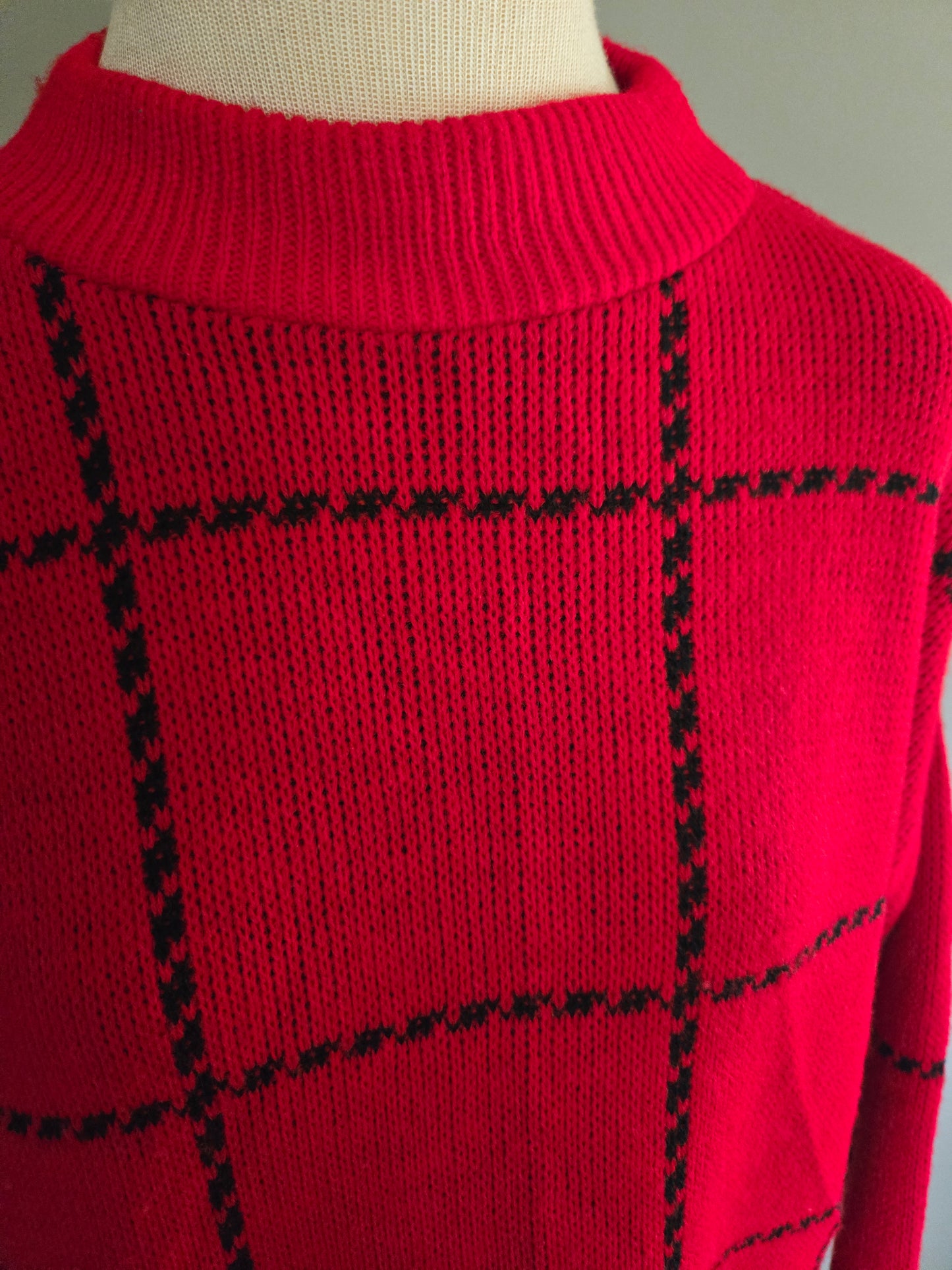 Vintage Long Sleeve Red Sweater by 20th Designs