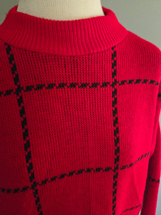 Vintage Long Sleeve Red Sweater by 20th Designs