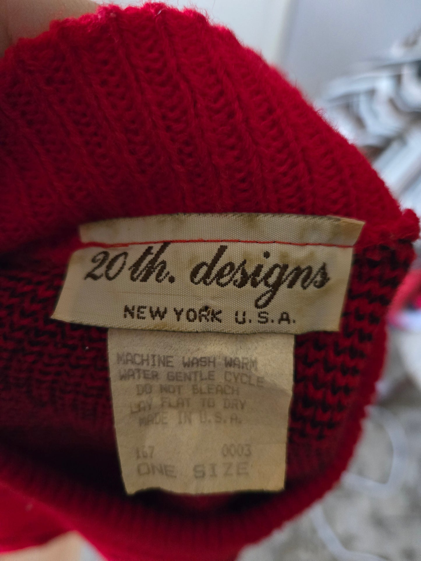 Vintage Long Sleeve Red Sweater by 20th Designs