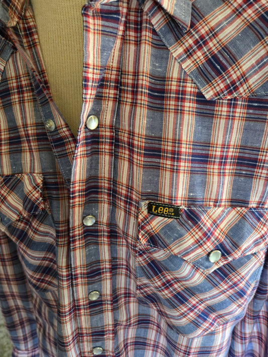 Vintage Long Sleeve Button Down Western Shap Shirt by Lee