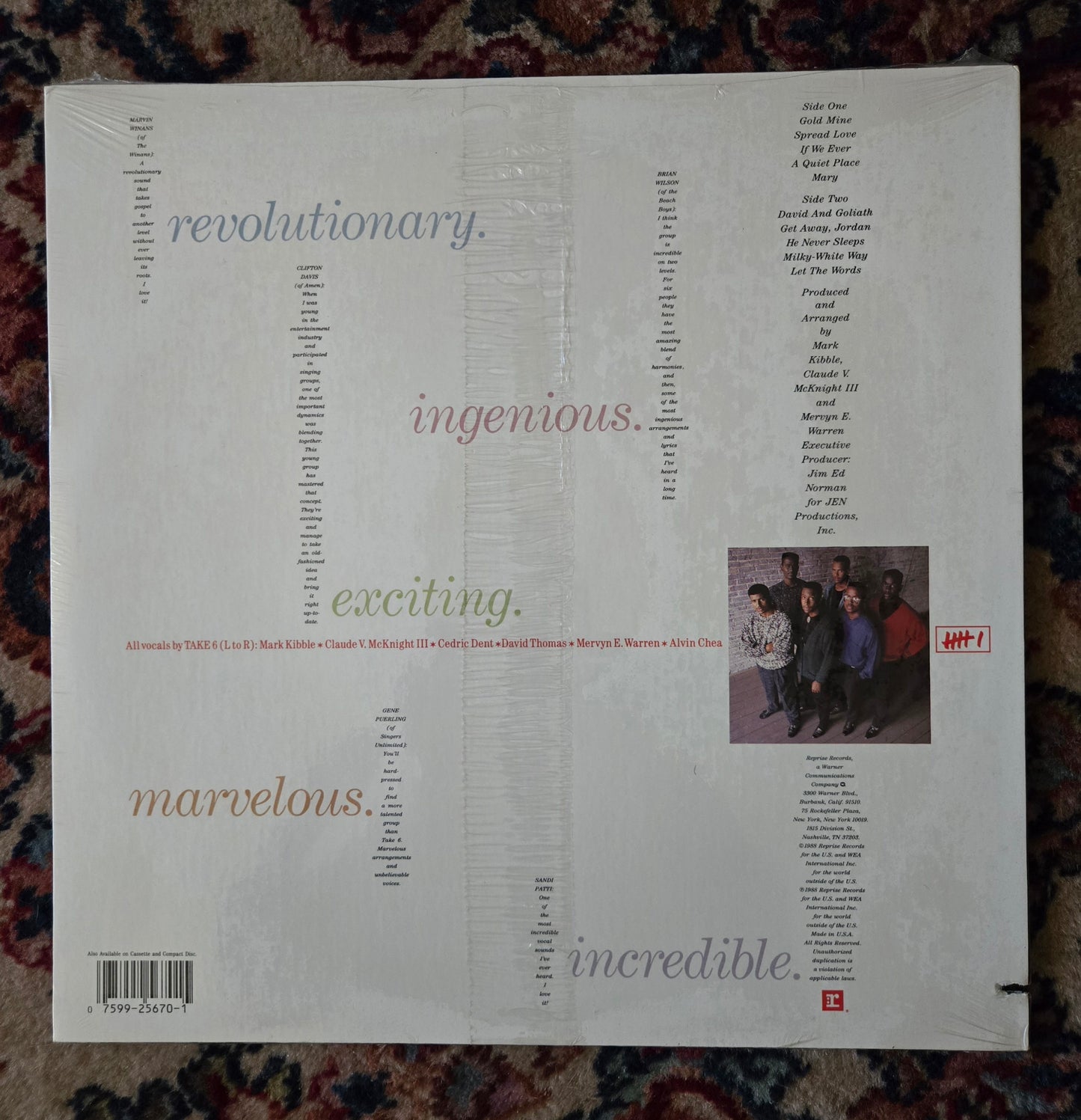 Take 6 Debut Album Vinyl Record UNOPENED!