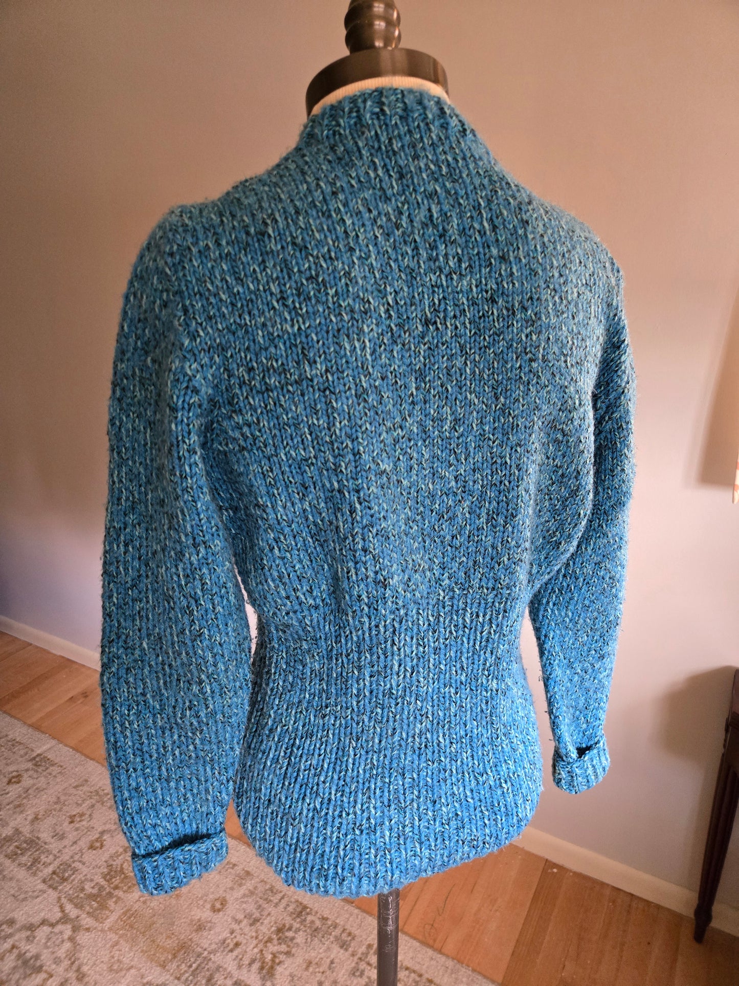 Vintage Blue Vee Neck Sweater
