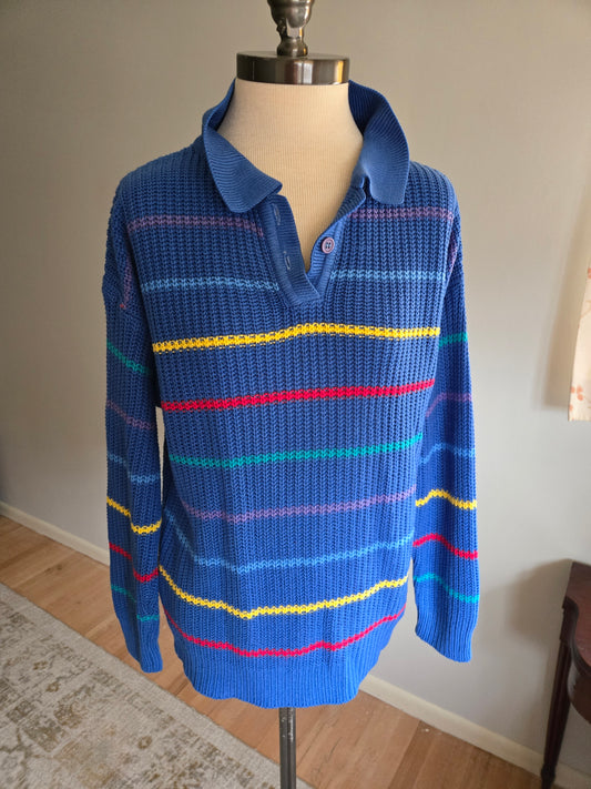 Vintage Blue Striped Sweater by Cherry Stix