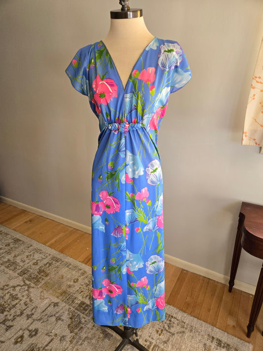 Vintage Sleeveless Floral Print Dress