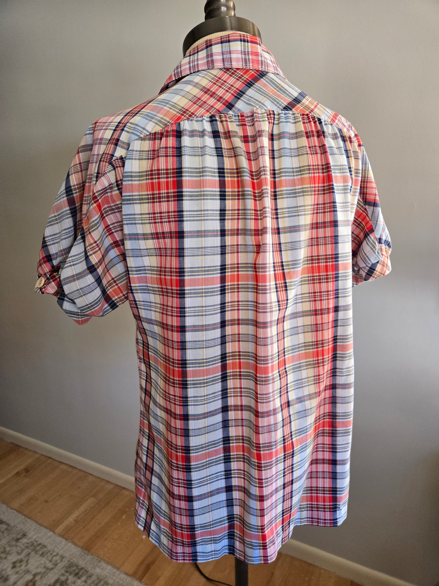 Vintage Short Sleeve Plaid Blouse by Tomboy