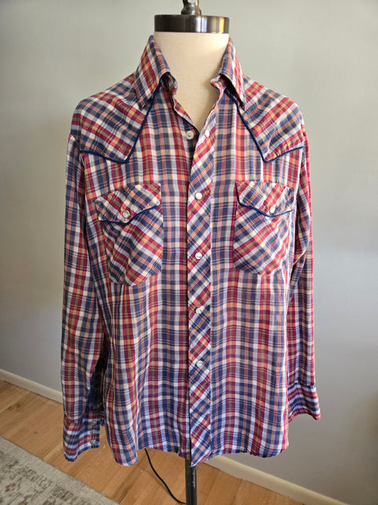 Vintage Long Sleeve Western Snap Shirt by Stir-Ups