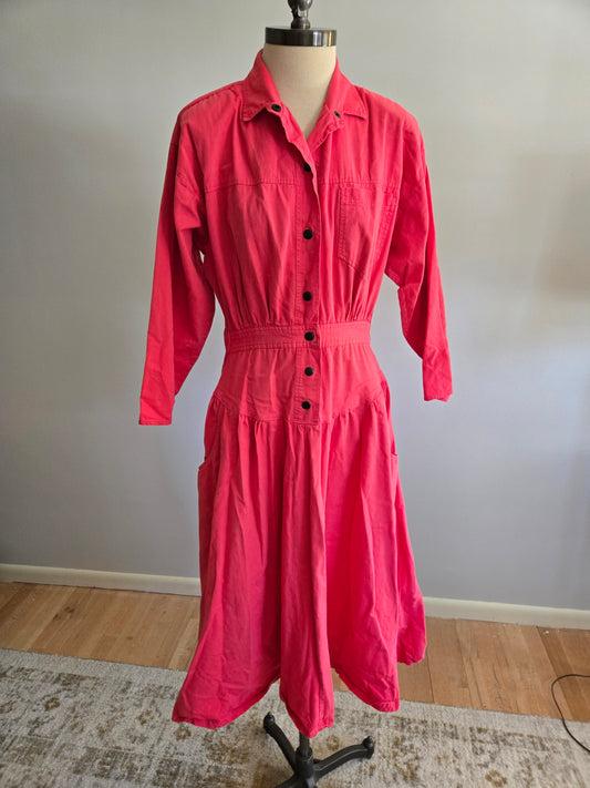 Vintage Long Sleeve Pink Dress by Limited Express