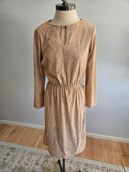 Vintage Long Sleeve Camel Color Dress