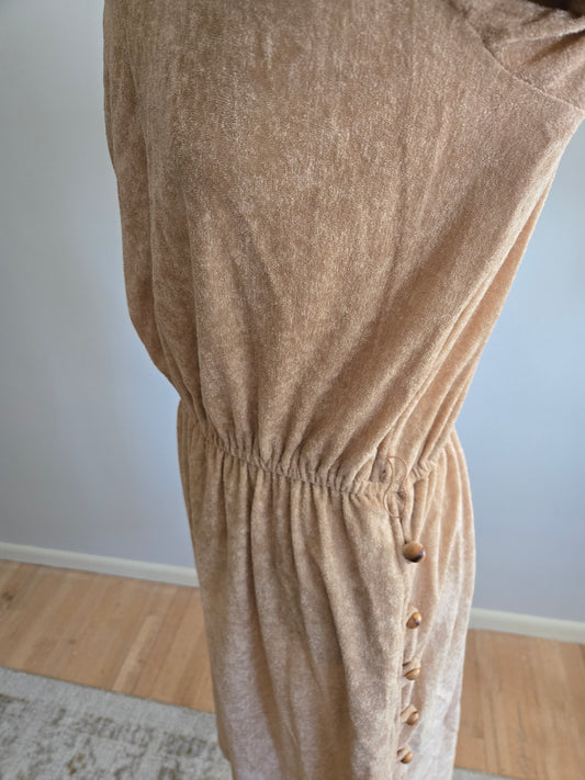 Vintage Long Sleeve Camel Color Dress