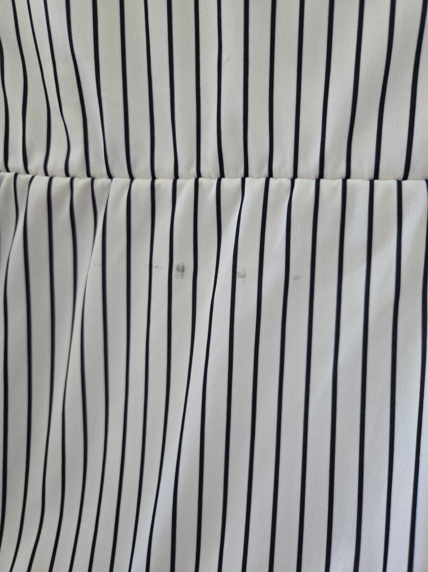 Vintage Long Sleeve Black and White Striped Dress by Anthony Richards