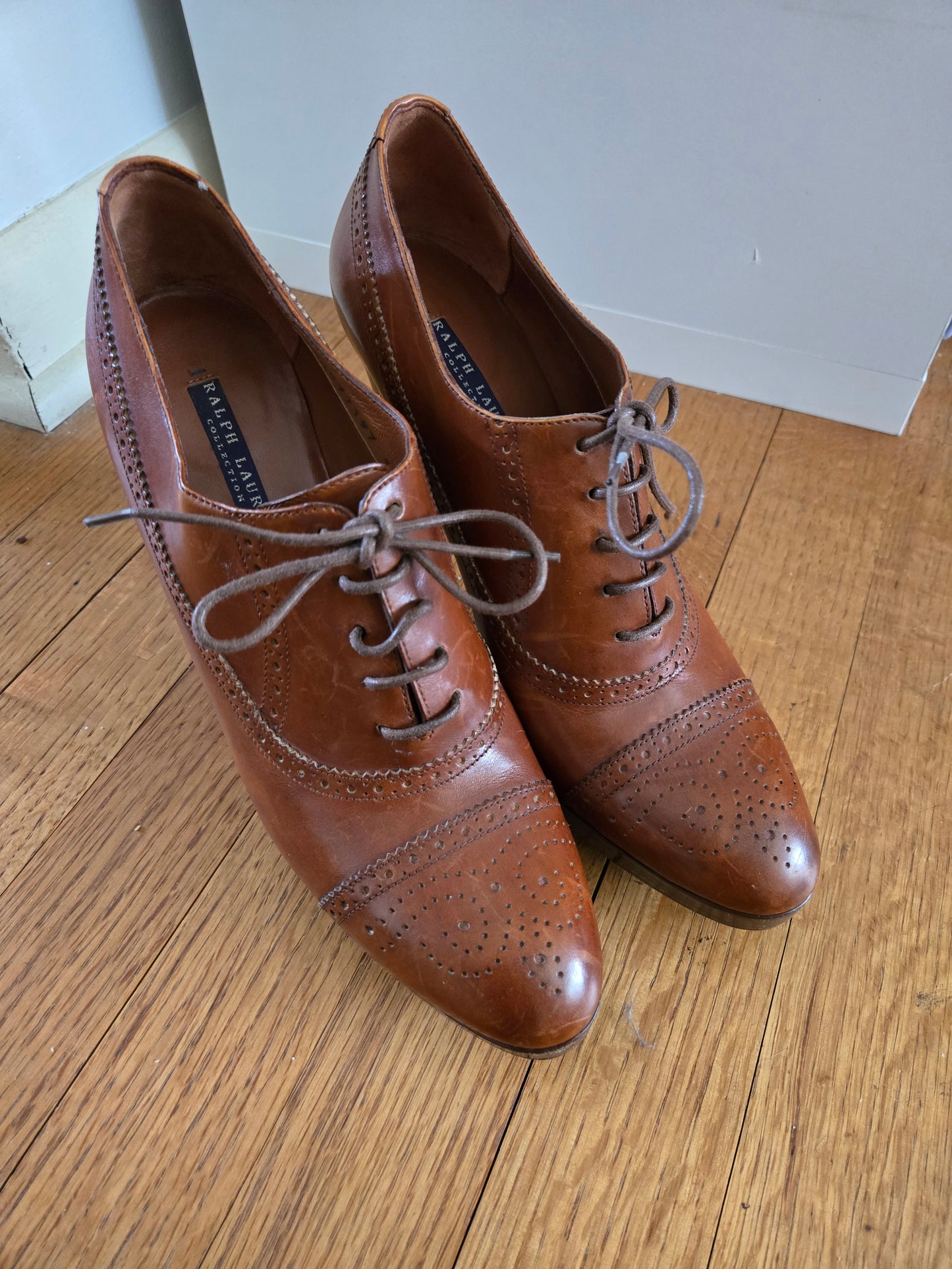 Vintage Ralph Lauren Purple Label Leather Oxford Pumps