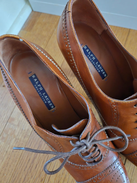 Vintage Ralph Lauren Purple Label Leather Oxford Pumps
