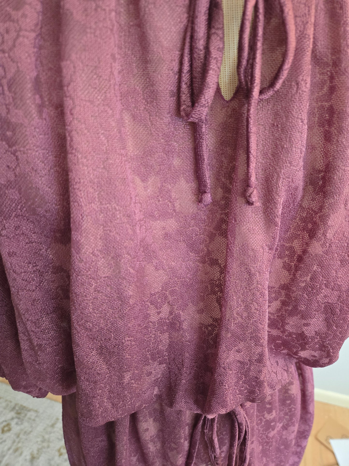 Vintage Short Sleeve Purple Floral Dress