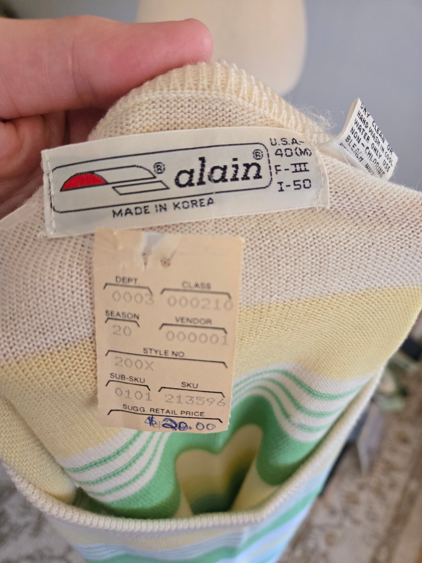 Vintage Striped Sweater by Alain UNWORN!!!