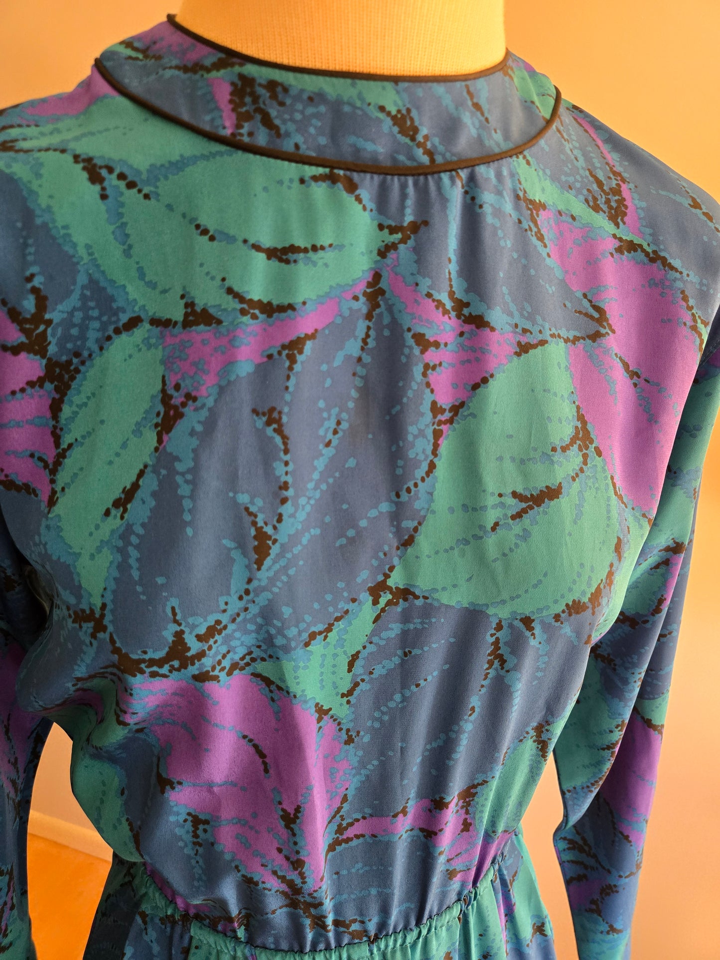 Vintage Long Sleeve Floral Print Dress by Malia