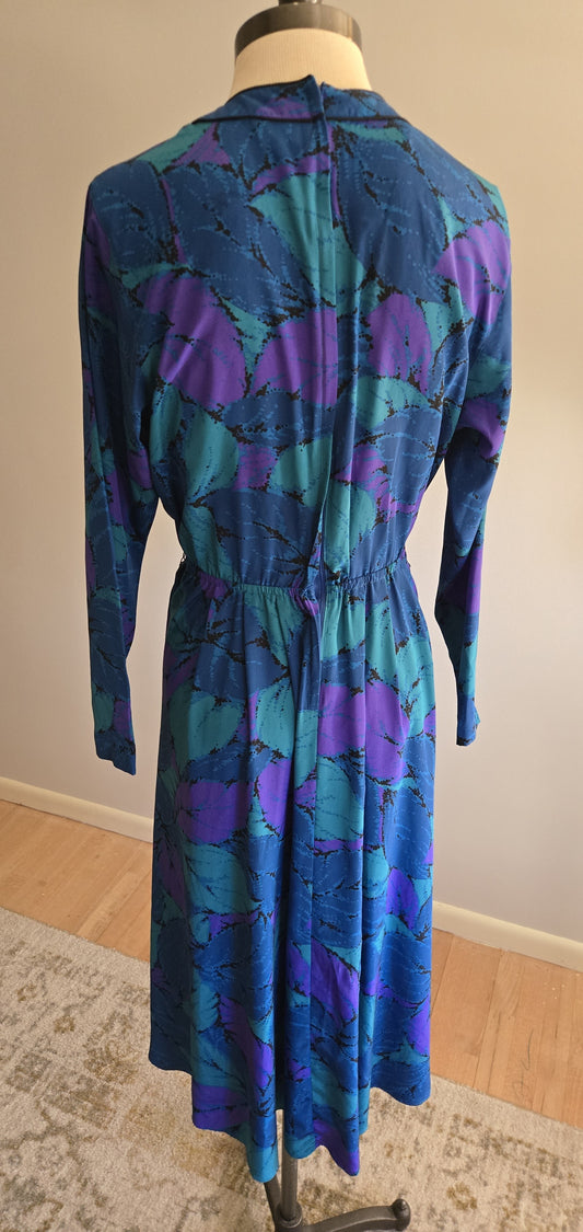 Vintage Long Sleeve Floral Print Dress by Malia