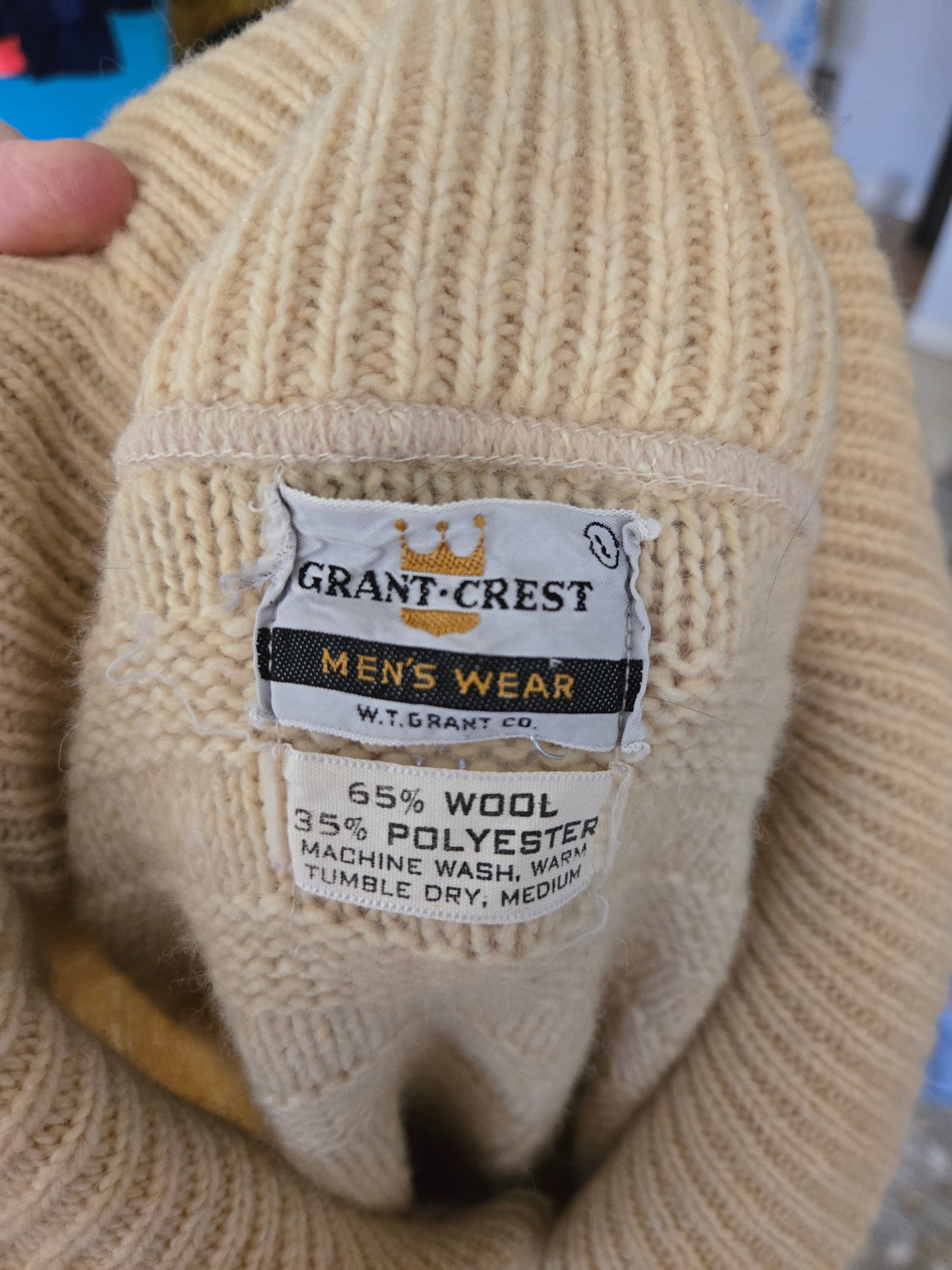 Vintage Long Sleeve Button Down Sweater by Grant Crest