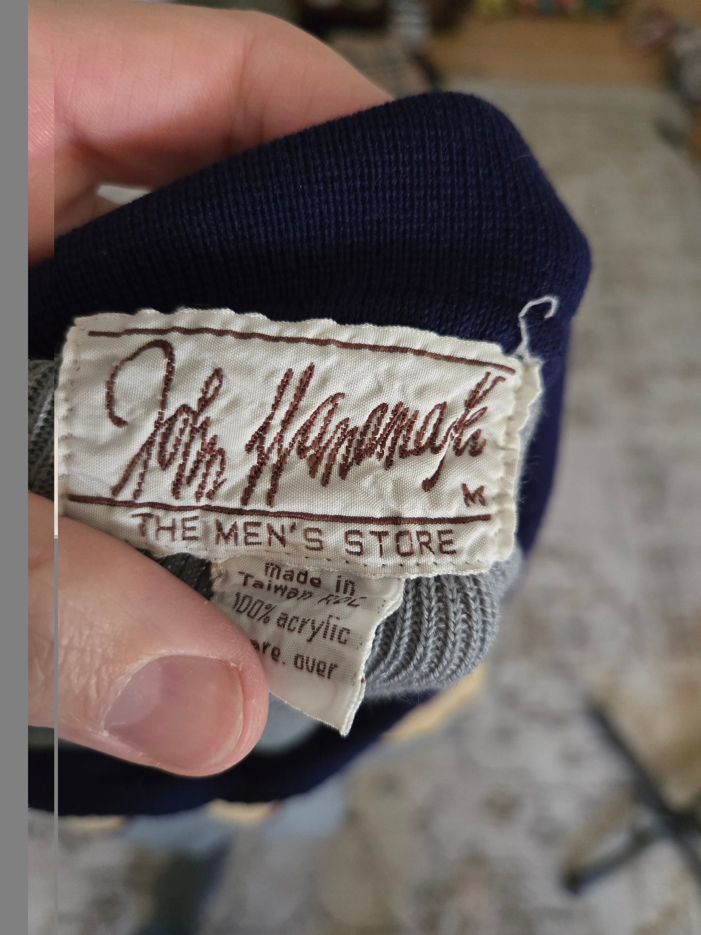 Vintage Long Sleeve Vee Neck Sweater by John Wanamaker