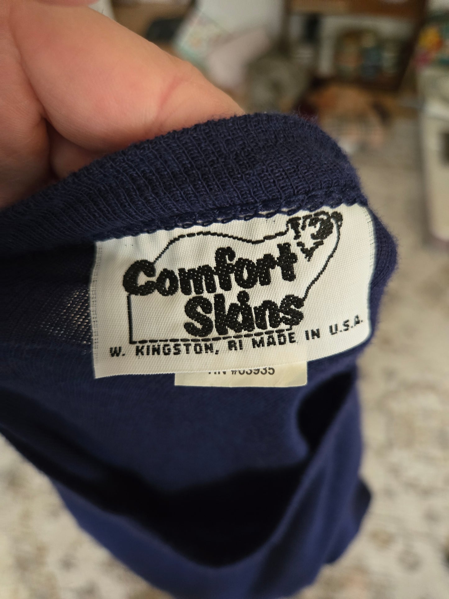 Vintage Long Sleeve Blue T Shirt by Comfort Skins