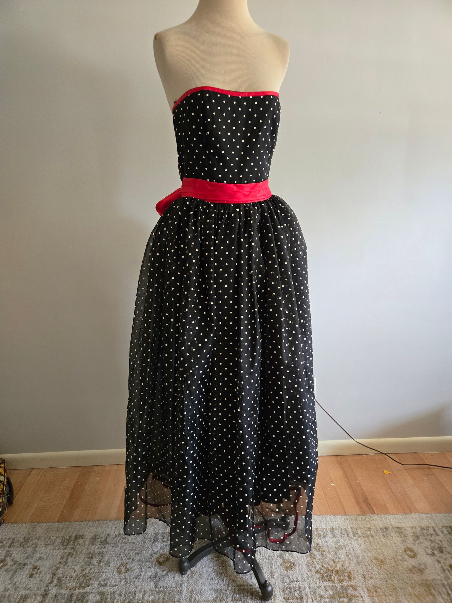 Vintage Sleeveless Polka Dot Dress by Gunne Sax